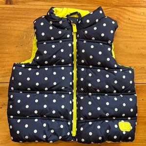 Baby Gap Puffer Polka Dot Vest. Size 12-18months.